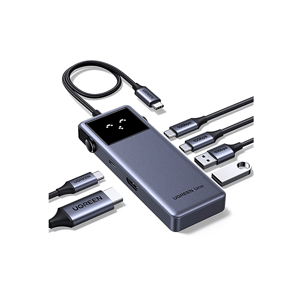 Hub USB-C 6en1 UGREEN 75177 | HDMI 4K@60Hz | 3×USB-A 5Gbps | PD 100W Passthrough | MacBook Air/Pro Windows Linux | Plug-and-Play | SKU 75177