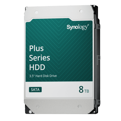 HDD NAS Synology HAT3320-8T | 8TB CMR | Serie Plus | 5,400 RPM 281 MB/s | MTBF 1.2M Horas | 180 TB/Año | SATA 6Gb/s | DS425+ DS1825+ RS2423RP+ | DSM | SKU HAT3320-8T