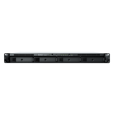 NAS Rack Synology RS822+ | 1U 4 Bahías (exp. 8) | Ryzen V1500B 4C/8T | DDR4 ECC 32GB | 4×1GbE + PCIe 3.0 x8 | SSD NVMe Caché | Fuente Red. Opcional | DSM | PYME Rack | SKU RS822+