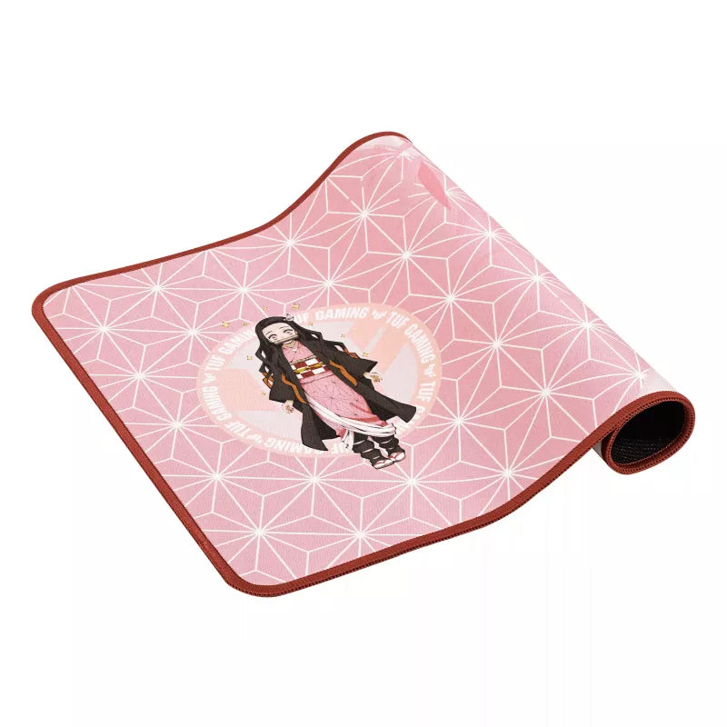 Mousepad TUF Gaming P1 Demon Slayer Nezuko Asus, Negro/Rosa claro