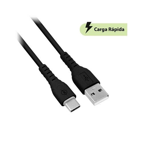 Cable USB v3.0 tipo "C", 1m, color negro, PVC