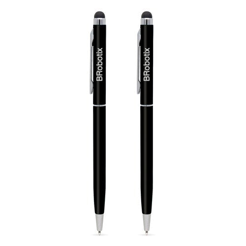 Pluma de tinta negra tipo Stylus BRobotix, Negro, Incluye 2 plumas