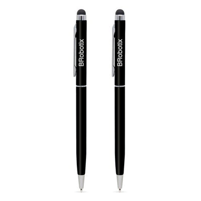 Pluma de tinta negra tipo Stylus BRobotix, Negro, Incluye 2 plumas