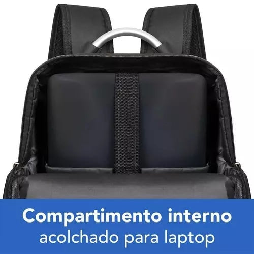 BROBOTIX MALETIN BACKPACK 15.6" MODELO CHAMPION COLOR NEGRO CON ASA METÁLICA - Mochila Notebook Laptop PC