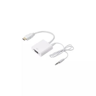 Convertidor HDMI Macho A VGA Hembra + Audio, Blanco BROBOTIX