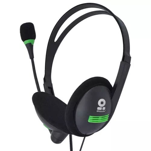 Audífonos Con Micrófono Ajustable, 2 Plugs 3.5 MM, Negro BROBOTIX 651428