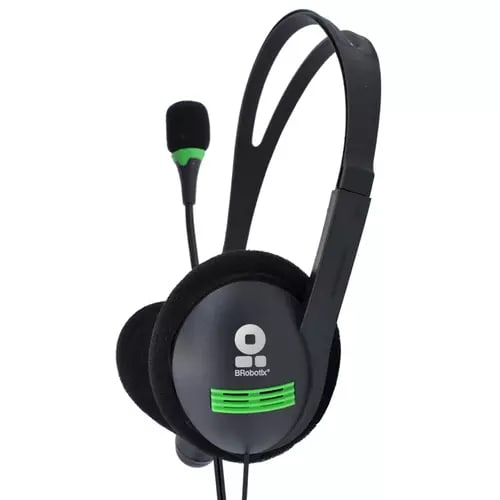 Audífonos Con Micrófono Ajustable, 2 Plugs 3.5 MM, Negro BROBOTIX 651428