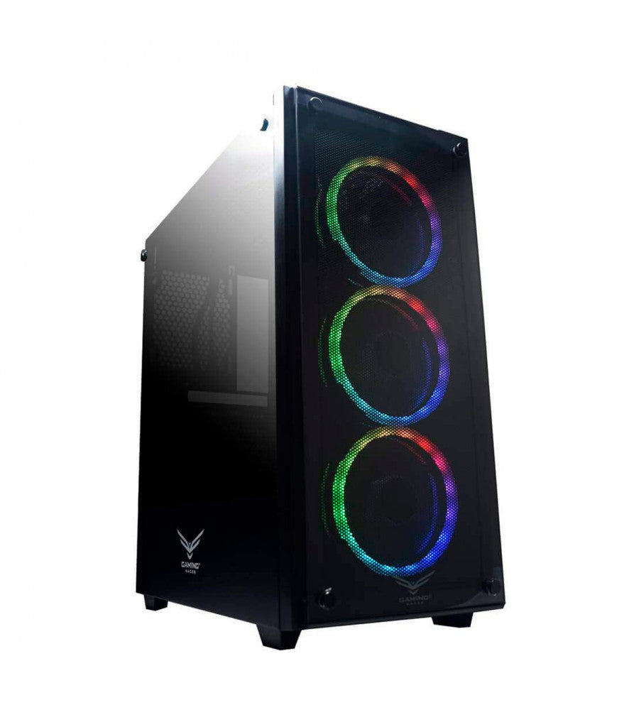 Gabinete Gamer Naceb Player RGB con Cristal Templado, 3 Ventiladores Incluidos, S/N Fuente ATX/Micro, Negro