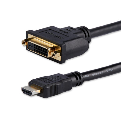 Adaptador STARTECH de 20cm HDMI® a DVI - DVI-D Hembra - HDMI Macho - Cable Convertidor Video, negro