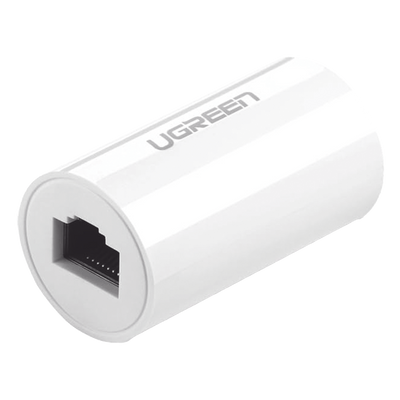 Acoplador y Protector (Extensor de Cable Ethernet RJ45) | 1000Mbps | Compatibilidad con Cat7/Cat6/Cat5e | Compatible con POE | Ignífugo | ABS | Color Blanco