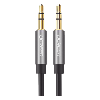 Cable Auxiliar 5 Metros / Conector 3.5mm a 3.5mm / Macho a Macho / Cubierta de TPE / Carcasa de Aluminio / Color Negro