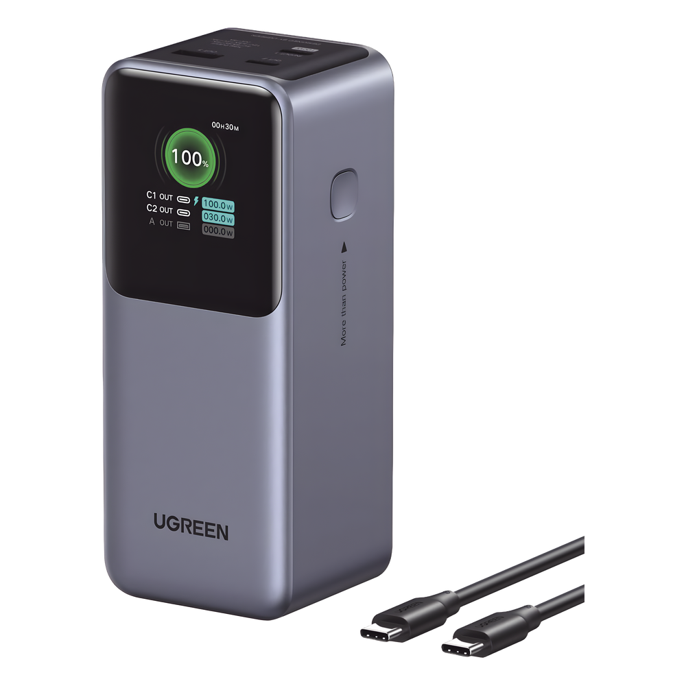Power Bank UGREEN 20000mAh 130W | USB-C1 100W | MacBook Air Pro iPhone iPad Galaxy Huawei | PD 3.0 QC 3.0 FCP SCP | Pantalla TFT | Carcasa ignífuga | SKU 35524B