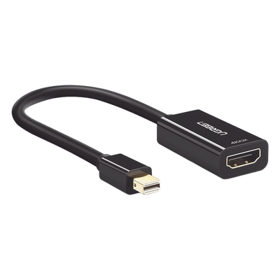 Convertidor Mini Display Port a HDMI / 4K@30Hz / Thunderbolt / Blindaje Interno Múltiple / Carcasa ABS / Longitud de 25 cm (9.84 pulgadas)
