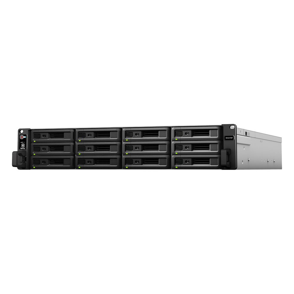 Unidad de Expansión Synology RX1217RP | 12 Bahías Rack 2U | PSU Redundante Hot-Swap | 240TB Máx | SATA 3.5''+2.5'' | DSM | Para RS2423RP+/RS3617xs+/RS4021xs+ | SKU RX-1217RP