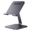 Soporte de Aluminio para IPad & Tablet | Plegable |Angulo Ajustable de 180° y 270° | Base Antideslizante | Protección  de Silicona | Amplia Compatibilidad con dispositivos de 7.9'' a 12.9'' | Aluminio Solido | Color Gris