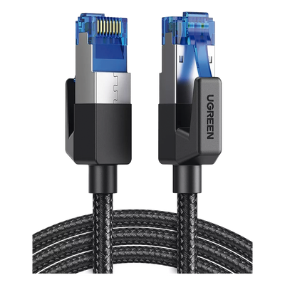 Cable Ethernet Cat8 CLASS F/FTP Redondo con Malla de Nylon 2 Metros (6.56 Pies)
