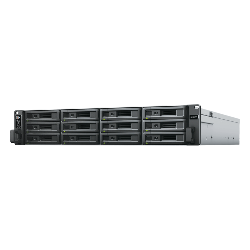 Expansor de Almacenamiento Rack Synology RX1223RP | 12 Bahías SATA 3.5''/2.5'' | Para RS2825RP+ y RS2423RP+ | +12 Bahías al NAS Host | PSU Redundante | Ventiladores Hot-Swap | HAT5310 SAT5221 | SKU RX1223RP