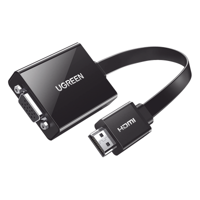 Adaptador HDMI a VGA / Resolución 1080P / Audio 3.5mm / Con Puerto Micro USB para Alimentación / Plug & Play / No Requiere Controlador / ABS / Flexible y Duradero