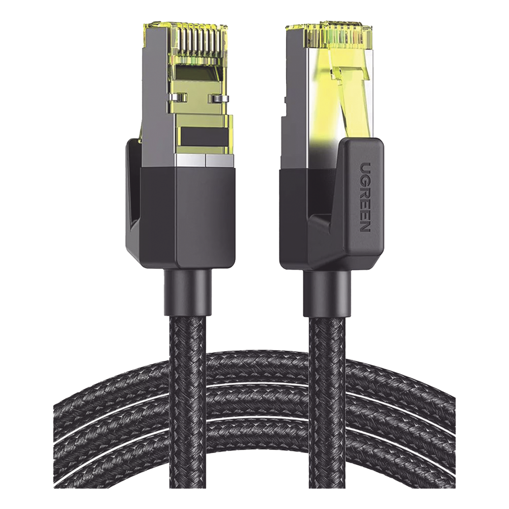 Cable Ethernet Cat7 UGREEN F/FTP 3m | Blindaje Doble F/FTP 600MHz 10Gbps | Malla Nylon + Algodón | 10,000 Ciclos | Cobre 30AWG | Entornos EMI | NAS Router Switch | SKU 80424