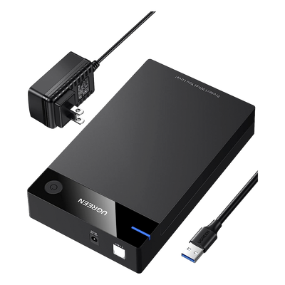 Carcasa de Disco Duro para  3.5" y  2.5" (Enclosure) | Con Cable USB 3.0 | Para HDD 3.5" / SSD 2.5" | SATA I/II/III | UASP | Hasta 16 TB | Compatible con Windows, Linux, Mac OS | No Requiere Controlador | Cable 1m | Incluye Adaptador d