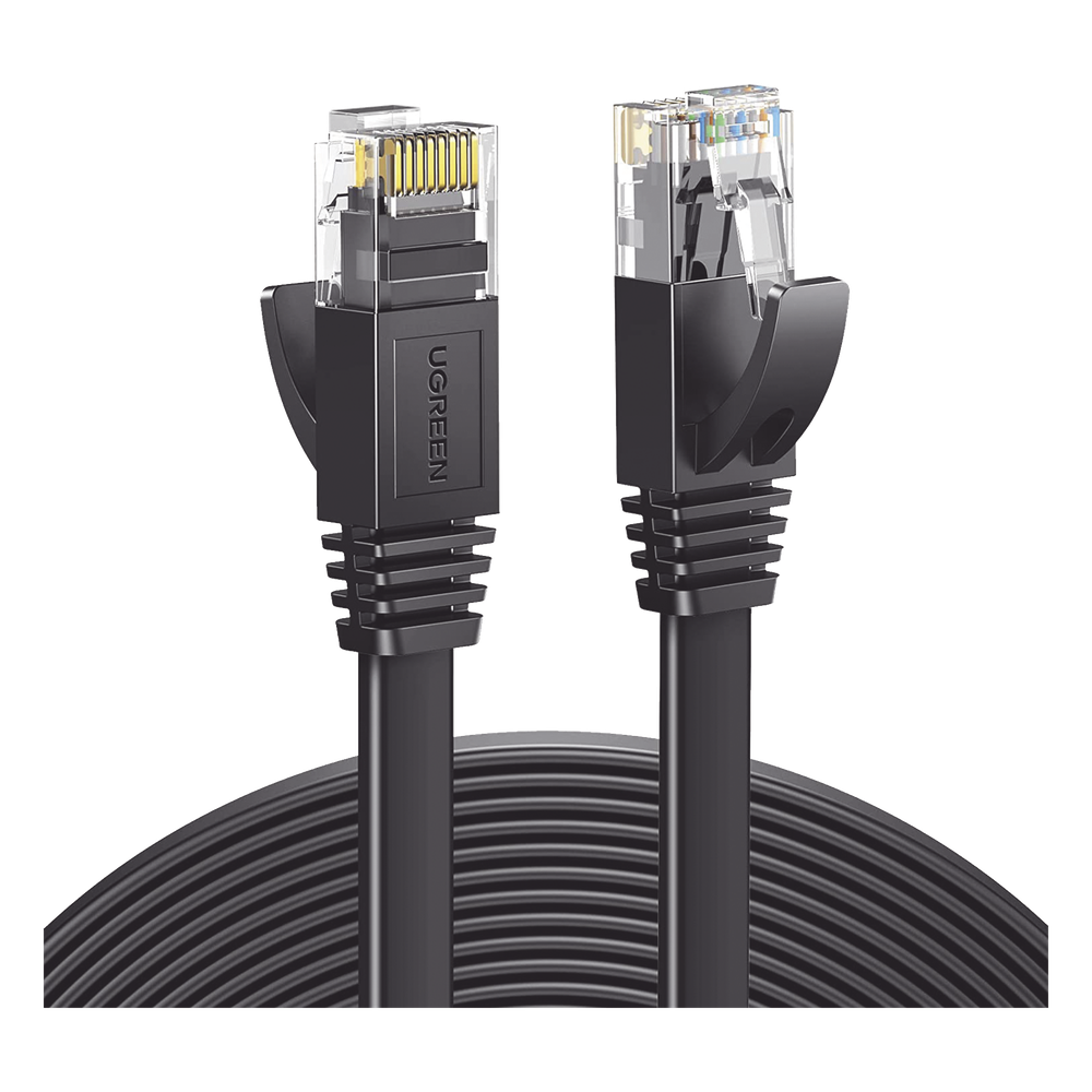 Cable Ethernet Cat6 Plano UGREEN 1m | 1Gbps | RJ45 Gold | Bajo Alfombra Puerta Canaleta | Router Switch NAS Gaming | CCA 26AWG 568B | SKU 50173
