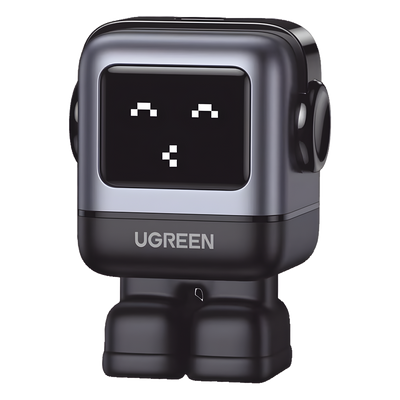 Cargador Mini GaNRobot 30W serie UNO | 1 USB-C de Carga Rápida | Tecnología GaN II | Multiprotocolo PD/QC/SCP/FCA | Carga Inteligente | Pantalla LED | Zapato Magnético Extraíble | Thermal Guard | Color Negro.