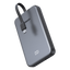 Power Bank 10000mAh con Cable Integrado 20W / Puerto USB-C PD3.0 PPS / Puerto USB-A SCP 22.5W / Batería Polímero Litio / Protecciones Múltiples / Indicador Digital / Material V-0