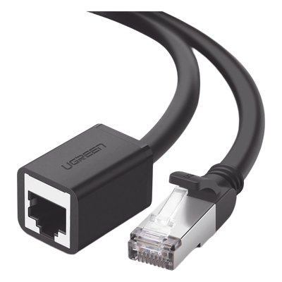 Cable de Extensión Cat6 RJ45 F/UTP / Macho a Hembra / 3 Metros (9.84 Pies) / Método de Conexión 568B / Velocidad de Transmisión 1000Mbps / Ancho de Banda del Canal 250MHz / Caja de Cobre / Negro