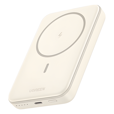 Power Bank MagSafe de 10000mAh | 20W | Carga Inalámbrica y por Cable USB-C | Sistema de Protección Inteligente | Tecnología de Carga Rápida | Ultra Delgado | Ultra ligero | Compatible con iPhone 15/14/13/12 | Color Beige.