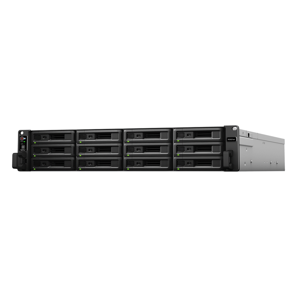 NAS Rack Synology RS3621xs+ | 2U 12 Bahías (exp. 36) | Xeon D-1541 8C/16T | 8GB DDR4 ECC hasta 64GB | 2×10GbE + 4×1GbE | Fuente Redundante | VMware Hyper-V | Enterprise | SKU RS3621XS+