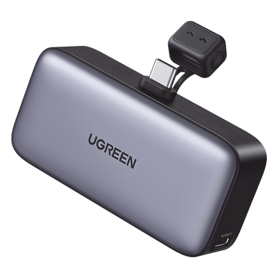 Power Bank 5000mAh | Conector USB-C Incorporado | 22.5W  | Carga Rápida | Soporte Integrado | Pantalla Led | Compacto  y Portatil | Compatible con iPhone 16 15 iPad Pro Galaxy Pixel..