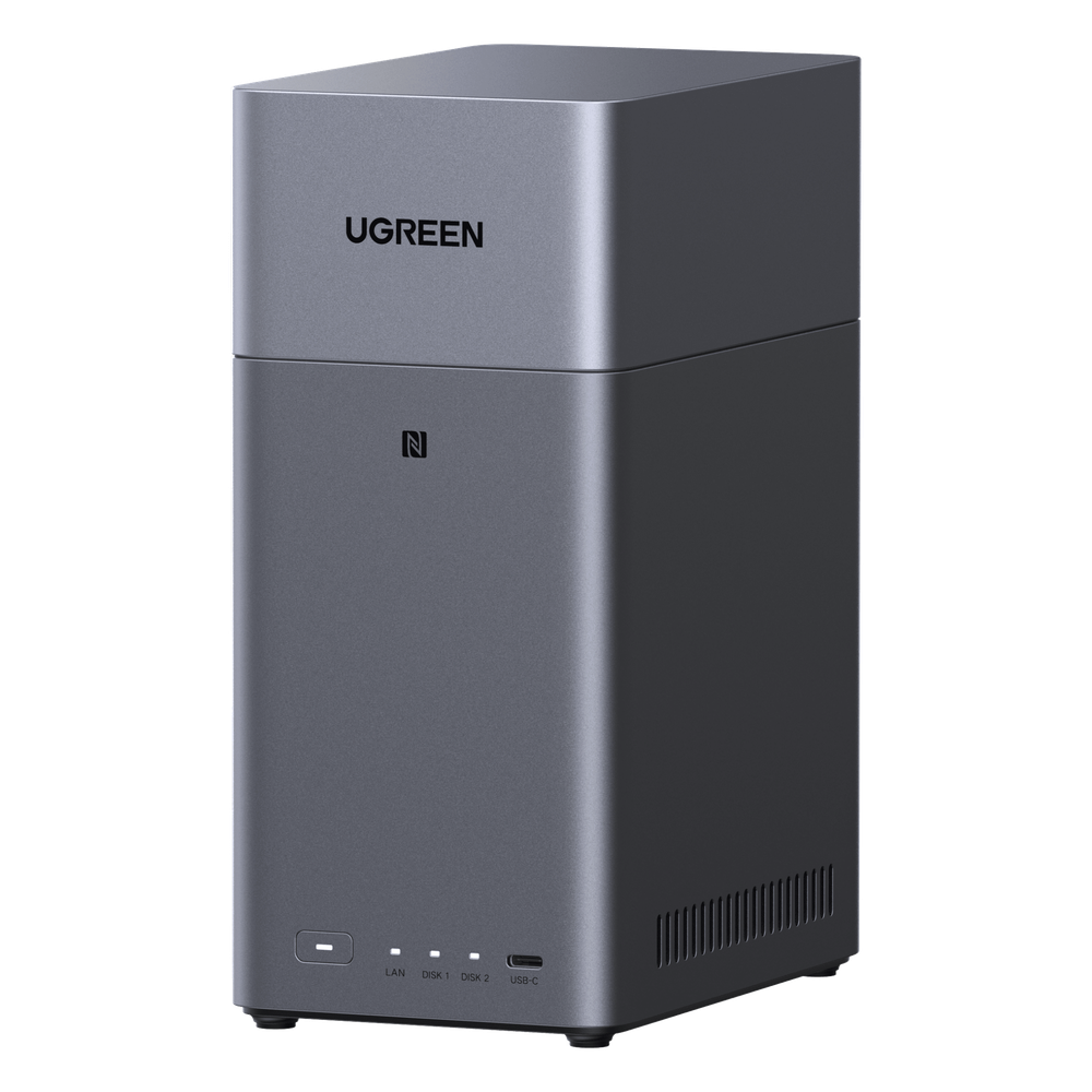 NAS UGREEN NASync DH2300 95432 | 2 Bahías SATA | RK3576 + DDR5 4GB | HDMI 4K Directo a TV | NFC | RAID 0/1/JBOD | 1GbE | USB-C 3.2 | Media Center + NAS | SKU 95432