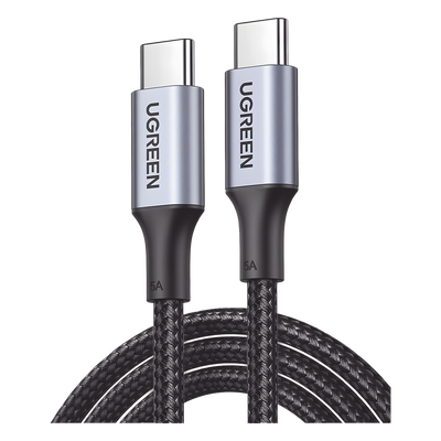 Cable USB-C a USB-C | 3 Metros | Carga Rápida de hasta 100W | Transferencia de datos 480 Mbps | PD3.0 | QC4.0/3.0/2.0 | FPC | AFC | Protección Integrada| Caja de Aluminio | Nylon Trenzado | Amplia Compatibilidad | Color Negro.