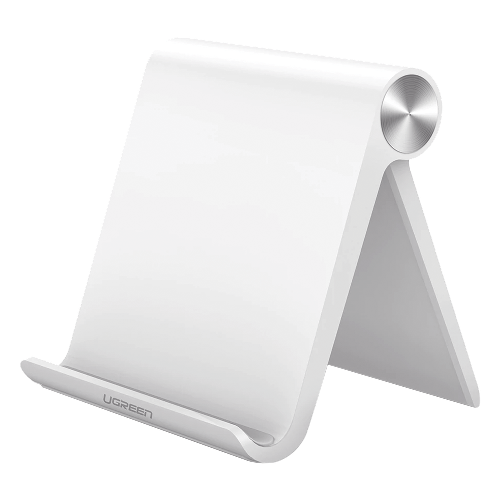 Soporte Tablet UGREEN 30485 | Blanco | 0°-100° | ABS | Resorte Acero 20K Ciclos | iPad Pro/mini/iPhone/Android 4-13'' | Videoconferencia Firma Digital Lectura | Plegable | SKU 30485