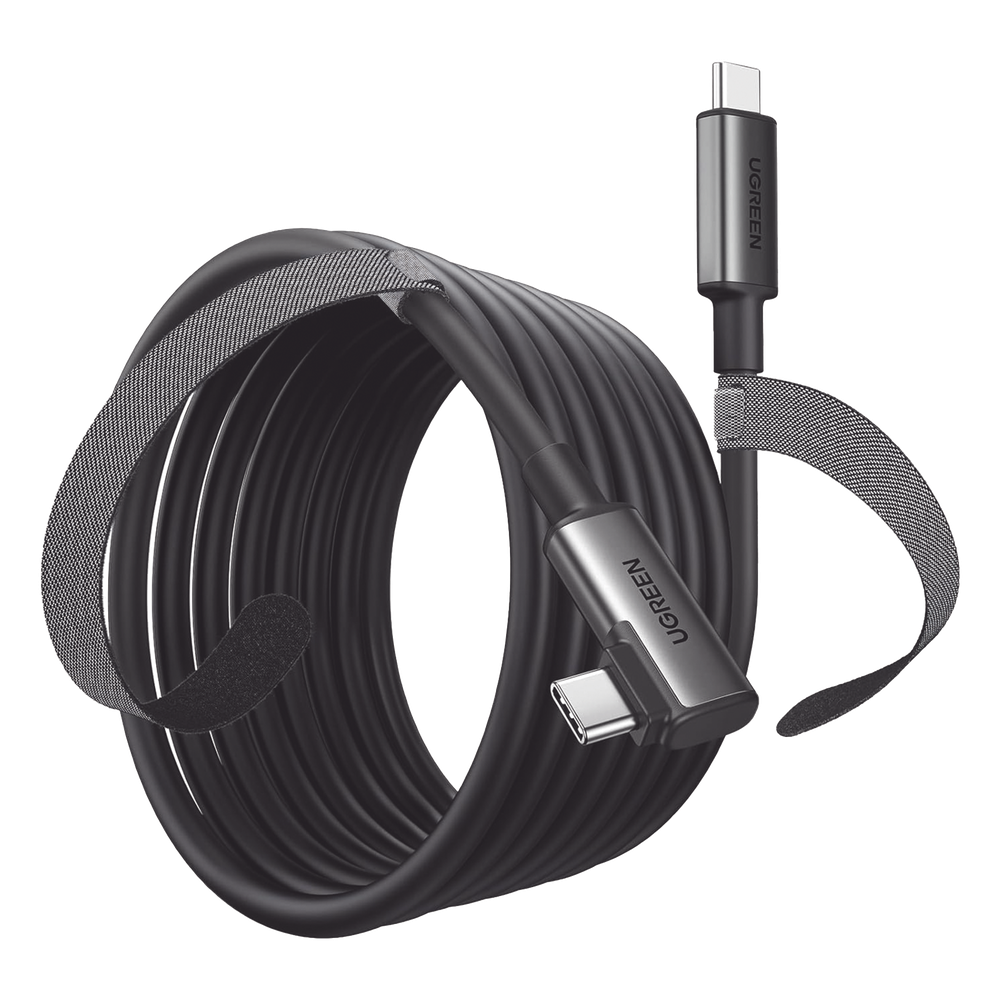 Cable Link UGREEN USB-C 5m | Meta Quest 2 3 Pro Oculus Link | Conector 90° | USB 3.0 5Gbps 3A | Nylon Aluminio | SteamVR PC VR | SKU 90629