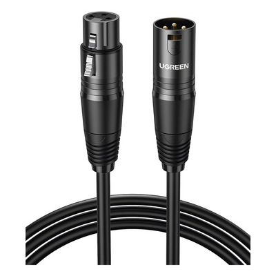 Cable para Micrófono XLR Tipo Canon Macho a Hembra | 15 Metros | Plug & Play | Anti interferencias | Triple Blindaje | Alta Calidad | Color Negro.