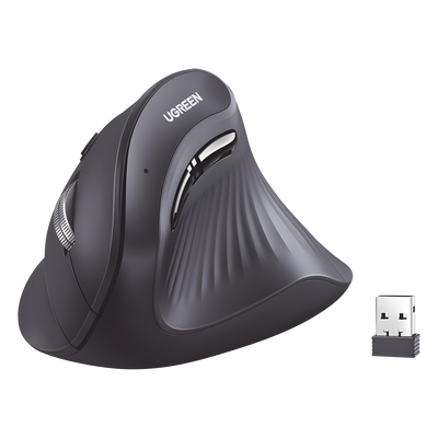 Mouse Inalámbrico en Angulo Vertical | 2.4G & Bluetooth | Conecta 3 dispositivos Simultáneamente | 4 Niveles de DPI |  Clic Silencioso | 5 botones Silenciosos | Soporta Win, Mac, Linux & Chrome.