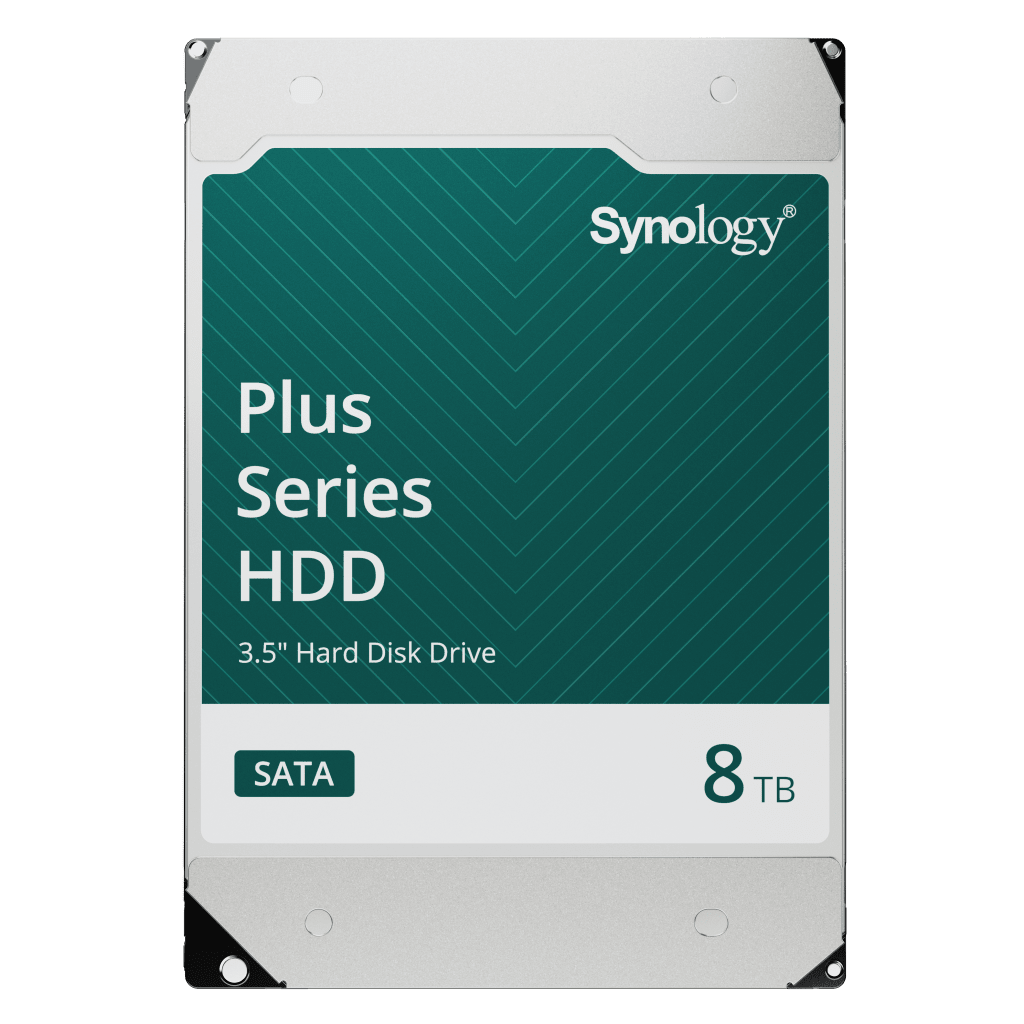 HDD NAS Synology HAT3320-8T | 8TB CMR | Serie Plus | 5,400 RPM 281 MB/s | MTBF 1.2M Horas | 180 TB/Año | SATA 6Gb/s | DS425+ DS1825+ RS2423RP+ | DSM | SKU HAT3320-8T