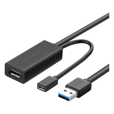 Cable de Extensión Activo USB 3.0 con puerto de alimentación Micro USB / 10 Metros / USB 3.0 a 5Gbps / No requiere controlador / Ideal para impresoras, consolas , Webcam, etc.