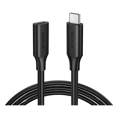 Cable USB-C Macho a USB-C Hembra | 1metro | USB-C 3.1 Gen 2 | Compatible con Thunderbolt 3 | TPE |  Transferencia de Datos 10 Gbps | Soporta hasta 100W para Carga Rápida |  Reversible.