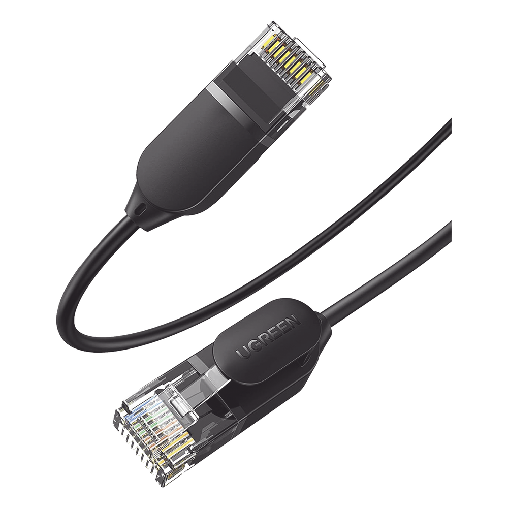Cable Ethernet Cat6A Ultra Delgado UGREEN 1m | 10Gbps 500MHz | Cobre Puro 32AWG | 2.8mm Rack Patch Panel | NAS Switch 10GbE | RJ45 Gold TPE | SKU 70332