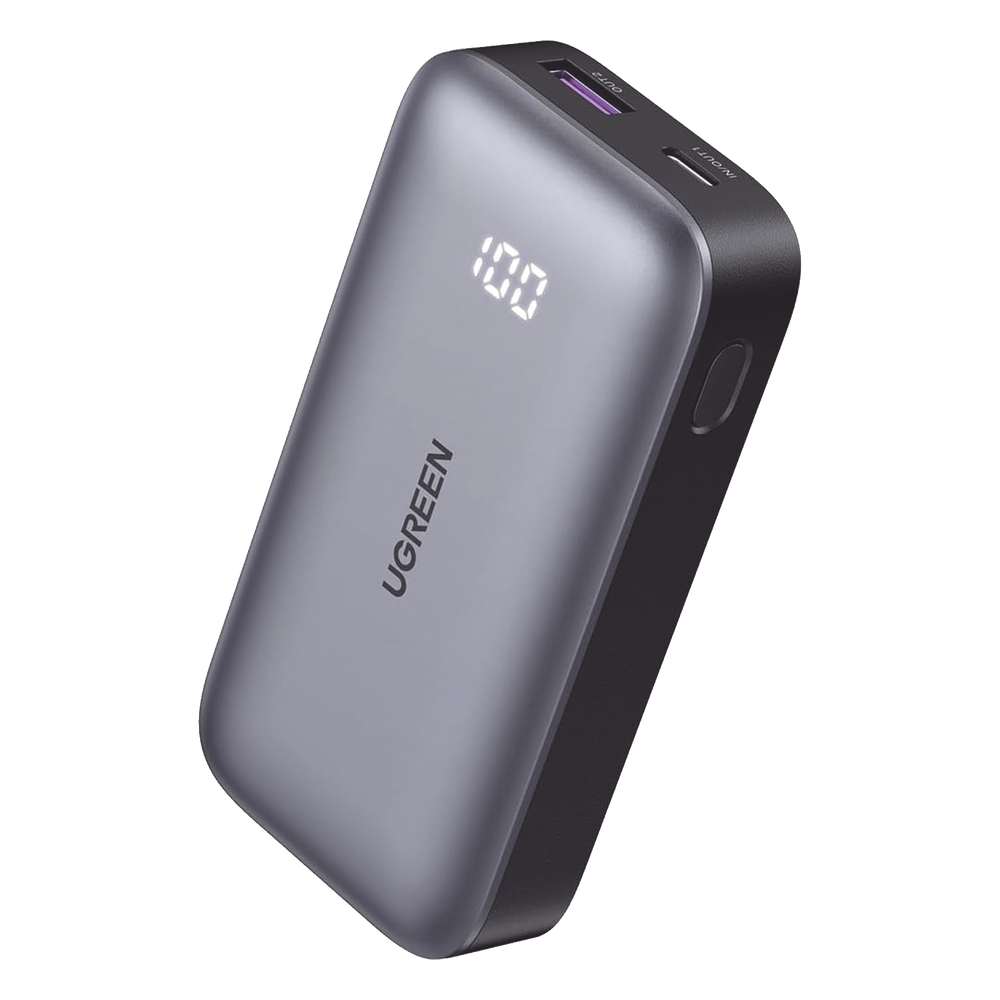 Mini Power Bank UGREEN 25185 | 10,000mAh 30W PD 3.0 | 180g | USB-C + USB-A | iPhone 16 MacBook Air iPad Galaxy | Pantalla LED | Ignifugo V-0 | Avión OK | SKU 25185