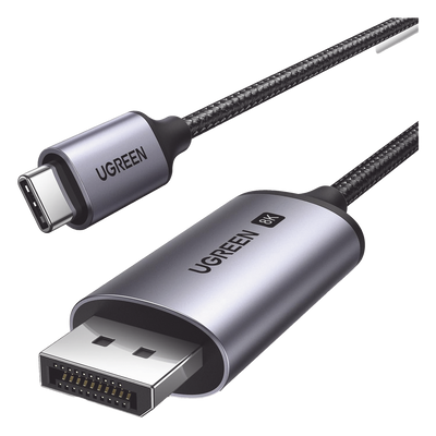 Cable USB-C a DP 1.4 | 3 Metros (9.84 Pies) | Compatible con Thunderbolt 3 & 4 | 8K@60Hz | 4K@240Hz | HDR10+ | eARC | DTS | 3D | ALLM | VRR | | FreeSync G-Sync | Caja de Aluminio | Nylon Trenzado | Conector Niquelado | Blindaje Multicapa