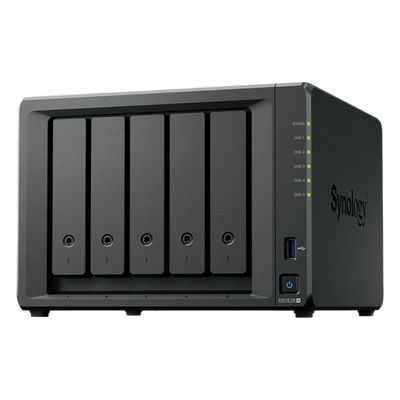 NAS DiskStation DS1525+ | 5 Bahías | Expansión hasta 15 Bahías | 2 Puertos 2.5GbE | Soporte 10GbE | Almacenamiento en Caché SSD | Hasta 300 TB de Capacidad | Compatible con Virtualización y Vigilancia.