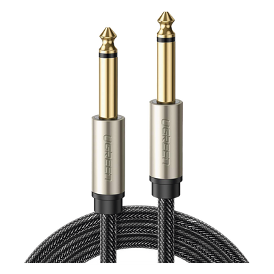 Cable de Audio Mono 6.35mm (1/4") Macho a 6.35mm (1/4") Macho / 10 Metros / Núcleo de Cobre / Blindaje Interno / Nylon Trenzado / Color Negro
