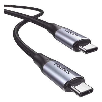 Cable USB-C a USB-C 3.2 Thunderbolt | 1 Metro | 240W | 10 Gbps | 480 Mbps | Soporta Video 4K@60Hz| Chip E-Market Inteligente | Carcasa de Aluminio | Nylon Trenzado | Blindaje de 4 capas.