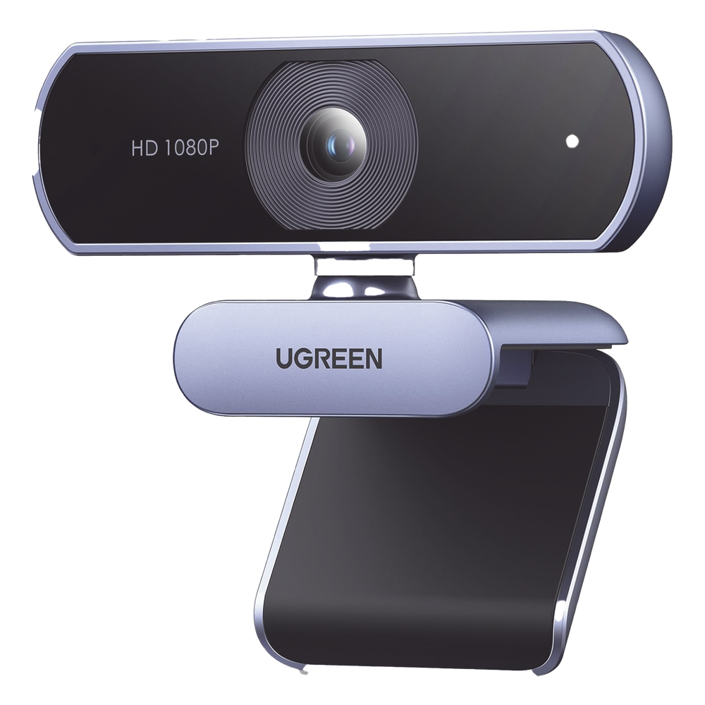 Cámara Web UGREEN | 1080p@30FPS | Micrófonos Duales + Cancelación de Ruido | Alcance 3m | Corrección de Luz Automática | Ángulo 85° | Rotación 360° | Zoom Teams Google Meet | SKU 15728