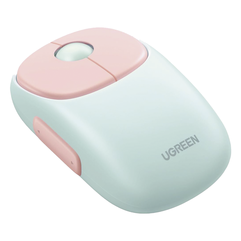 Mouse Inalámbrico UGREEN FUN MU102 | Rosa | BT 5.0 + 2.4GHz | 3 Dispositivos | DPI 1000-4000 | Silencioso | 5 Botones | USB-C 3 Meses | Win/Mac/iPad/Android | SKU MU102