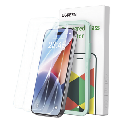 Protector de pantalla UGREEN HD con marco de instalación para iPhone 16 Pro Max (paquete de 2)