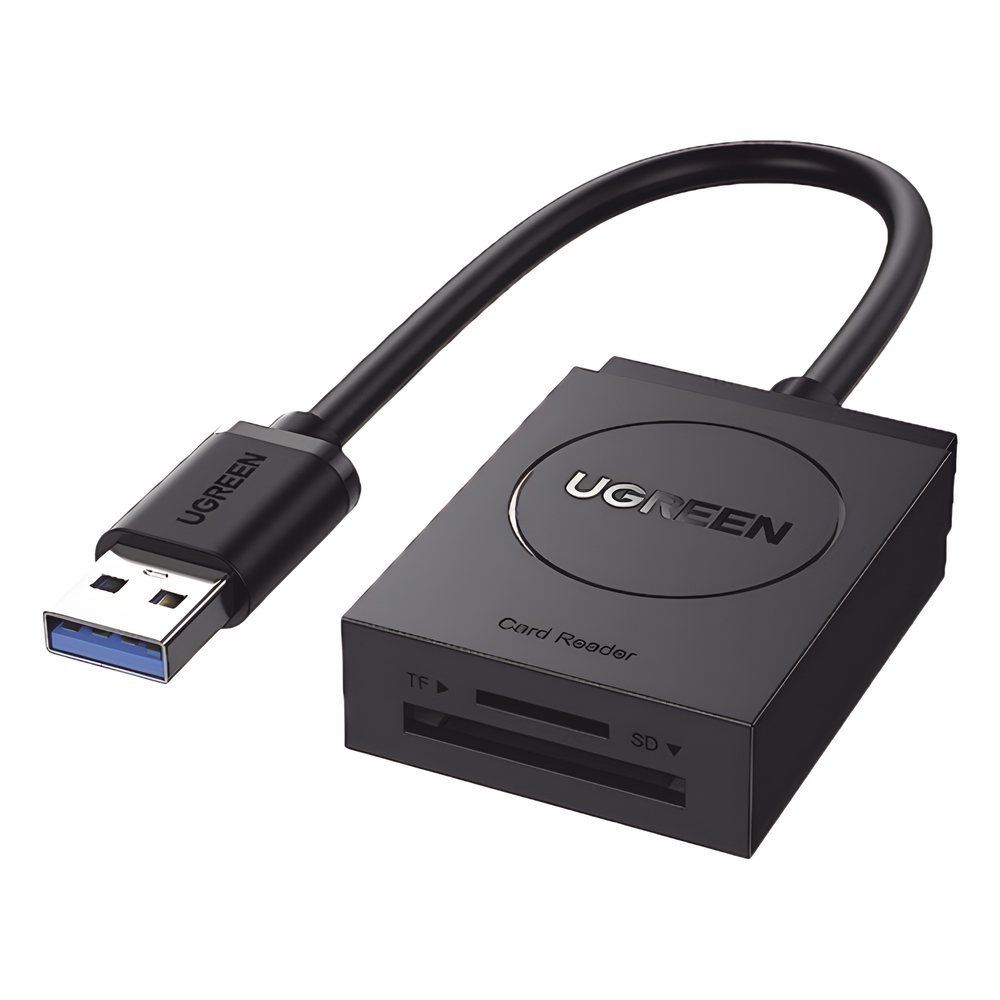 Lector de tarjetas USB-A 3.0 a MicroSD (TF) / SD | 5Gbps | Soporta hasta 2TB | Soporta Windows/Mac OS/Linux/Android | Lectura de Tarjetas Simultánea | No Requiere Controlador | Cable de 15cm.